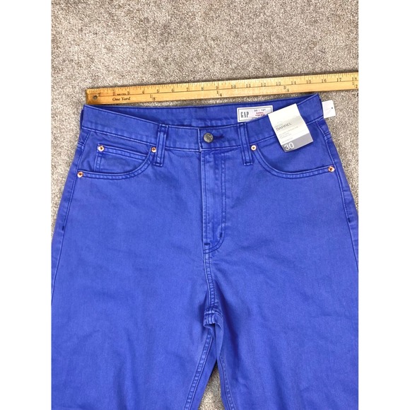 GAP Barrel High Rise Jeans Women 30 Blue No Stretch Tapered Leg Denim NEW - Picture 6 of 15